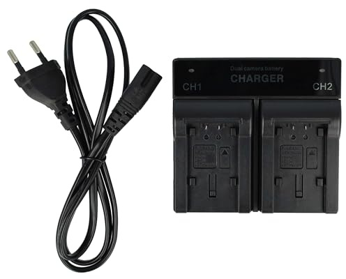 vhbw Dual Ladegerät kompatibel mit Panasonic HC-V210 | HC-V500, HC-V500M, HC-V510, HC-V520, HC-V700 Kamera Camcorder Action Cam-Akku - Ladeschale