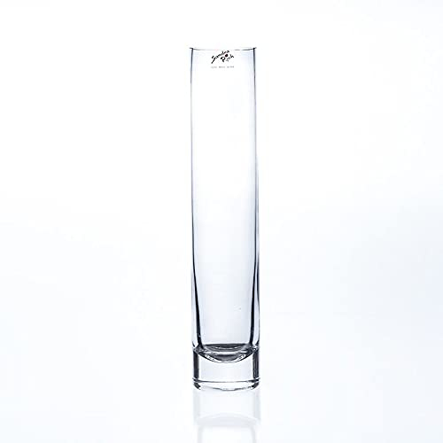 Sandra Rich Glasvase, Blumenvase SOLIFLEUR H. 30cm D. 5cm rund transparent