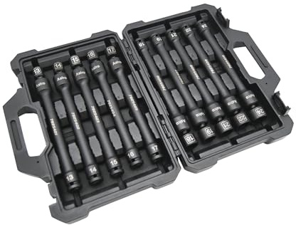 Astro Tools 78254 10pc 1/2 Drive 6Pt Pinless Universal Torque-Saver Impact Extension Socket Set - Metric