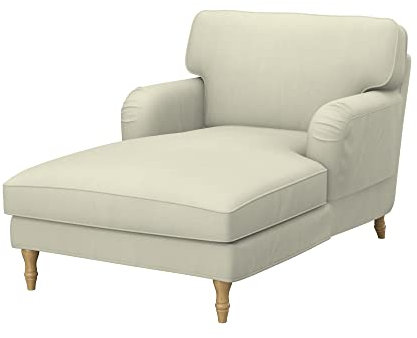 Soferia Überzug Kompatibel Mit Stocksund Recamiere Sofasitzbezug Sitzkissenbezug Chaiselongue-Bezug Husse Kunstleder Lederoptik Wasserabweisend Pflegeleicht Antiallergisch Eco Leather Beige