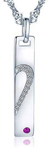 Unendlich U 925 Sterling Silber Liebe Motiv Gravierte Kette Partner-ketten mit Herz Zeichen Paar Anhänger Halskette Geschenk zum Valentinstag