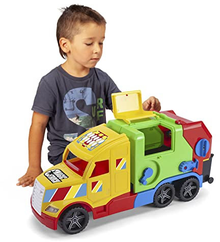Wader 36330 - Magic Truck Müllwagen mit Förderband, ab 3 Jahren, ca. 59,5 cm, ideal als Geschenk für kreatives Spielen