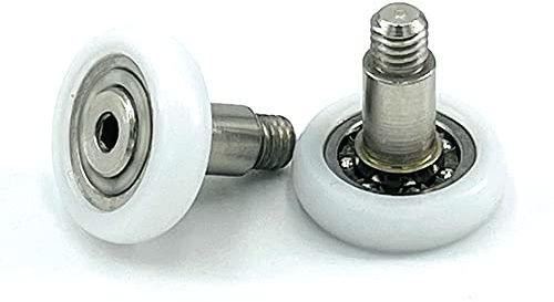 VR - Rodamientos para mampara de ducha Kit de 2 piezas con ruedas de bola de repuesto de acero para puertas de ducha de desplazamiento AJB-22-26