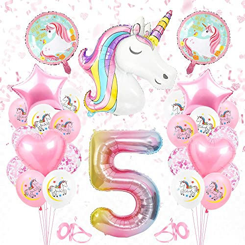 Palloncino Numero Unicorno 5, Numeri Gonfiabili Compleanno Unicorno 5, Huge Palloncino Numero 5, Palloncino Anno Compleanno Unicorno, Decorazioni Unicorno Numero 5 Palloncino per Ragazza