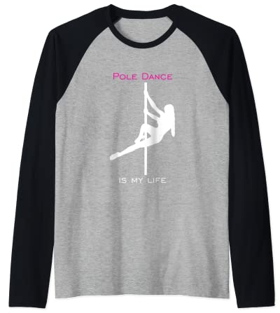 Pole Dance Silhouette Body Stange Kurs Oberteil Frauen Raglan