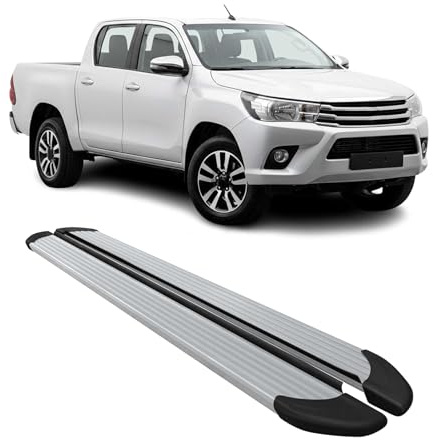 OMAC Trittbretter für Toyota Hilux DoubleCab 2015-2026 Aluminium Grau | Seitenschweller, fahrzeugspezifische Passform