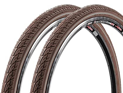 2 Stück 29 Zoll Fahrrad Reifen 29x1.95 City Trekking Tire 50-622 Braun Reflexstreifen