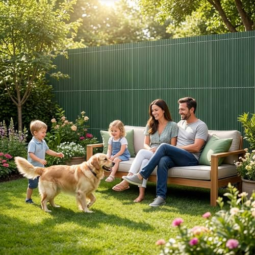 KARAT Clôture d'intimité en PVC - Clôture Robuste du Jardin terrasse Balcon - Brise-Vue Facile à Installer (Vert, 150 x 300 cm)