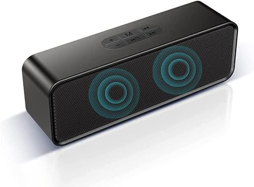 BSWL Bluetooth Speaker Wireless Portable Bluetooth 5.0 Speaker 360 HD Surround Sound 12H Playtime Support Bluetooth/U-Disk/AUX Audio/TF Card(black)