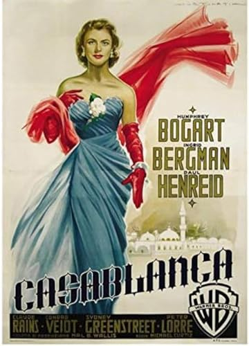 Poster Casablanca Vintage Filmplakat Wandkunst Bilder Poster Und Drucke Filmstills Leinwand Malerei Kunst Wand Home Decor 50X70Cm Kein Rahmen