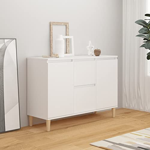 ARKEM Aparador de Madera contrachapada Blanco 103,5x35x70 cm, Aparador para Salón, Armario, Entrada, Recibidor