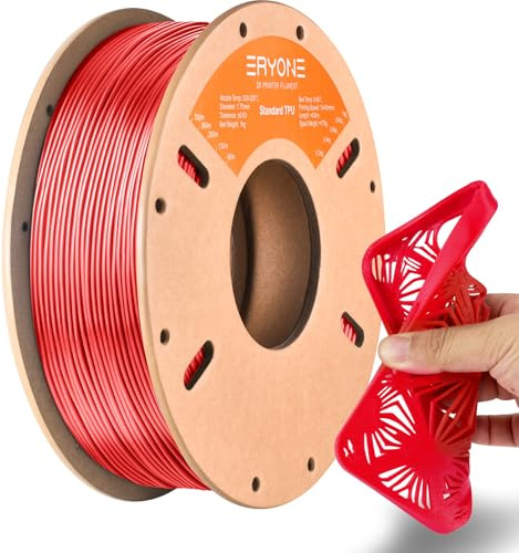 ERYONE TPU Filament 1.75mm, 3D Drucker Filament TPU 1kg 1 Spool, +/-0.05mm, 95A, Red