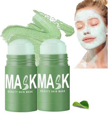 Juxek Grüner Tee Maske,Grüner Tee Deep Cleanse Maske,Grüner Tee Deep Cleanse Maske Stick Blackhead Remover,Tiefenreinigung für alle Hauttypen (2pcs)