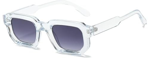 WDZAYXC Vintage Rechteckige Sonnenbrille für Damen Herren Rectangle Sunglasses Retro Brille UV400 Schutz