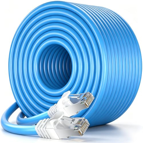 MEIPEK LAN Kabel Cat 7 30 Meter, 30m High Speed 10Gbps 600MHz Netzwerkkabel | SFTP Geschirmt Long RJ45 Ethernet Kabel, 24AWG 10Gigabit Blau Patchkabel fur Router Modem Switch Pc Smart-TV-box Ps5/Ps4 Xbox