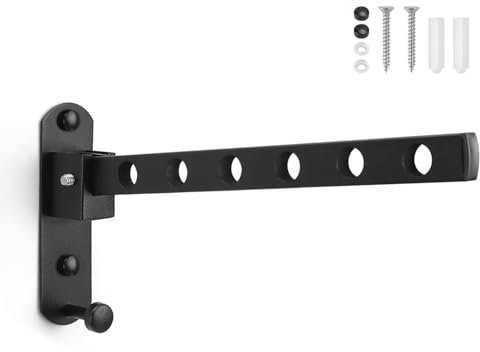 HJIAMA Appendiabiti da Parete Pieghevole, 90° Stendibiancheria a Muro Salvaspazio con Gancio Antivento, Ideale per Balconi, Bagni e Camere da Letto