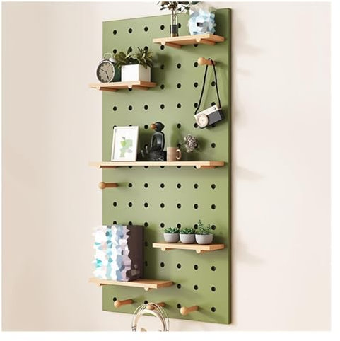 Panneaux perforés, kit d'organisation de Panneau perforé en Bois, Support de Rangement d'outils Mural avec Accessoires pour Cuisine, Salon, Bureau, entrepôt, Atelier, Salle d'artisanat (coul