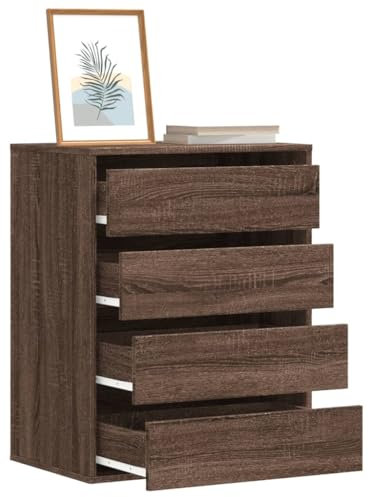 AJJHUUKI Schränke & Aufbewahrung-Kommode Eckkommode Braun Eiche 60x41x76cm Holzwerkstoff