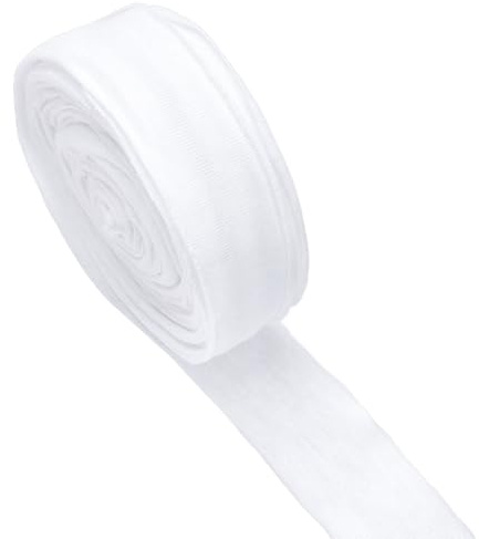 BENECREAT 13 m/14,21 Yards Schrägband aus Baumwolle, 3cm breites weißes einfach gefaltetes Schrägband zum Nähen, Säumen, Paspelieren und Quilten von Projekten