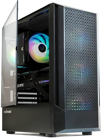 Zalman FIT Mid-Tower ATX PC Case, Includes 4 x ARGB Fans, Swing Door Tempered Glass, Supports ATX Motherboard, 325mm GPU, 360mm Radiator, USB 3.0, High Airflow RGB Gaming PC Chassis, Black