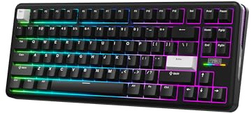 EPOMAKER TH85 QMK/VIA Mechanical Gaming Keyboard, BT/2.4Ghz Wireless, RGB, Hot-Swappable & Programmable Keys in US 75% Layout (Black&White, Creamy Jade Switch) | Hot-Swap Pre-lubed Custom Creamy Jade Linear Switches, Gasket Creamy Keyboard for PC/Mac/Office/Gaming (Black)