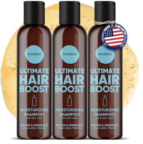 Moerie Ultimate Hair Growth Shampoo – For Longer, Thicker, Fuller Hair - Vegan Friendly Volumizing Hair Products – Paraben & Silicone Free – All Hair Types – Reverse Hair Loss – Moisturizing, 3 pack