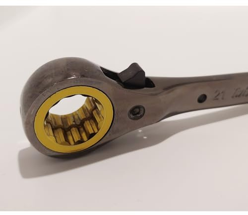 Twisted Bay Scaffold Ratchet Spanner 19/21mm Black/Gold