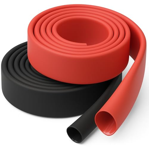 YAMXIN Tube thermorétractable 19,1mm Ø, 3:1 avec colle, Double paroi, Étanche & Résistant à l'usure, 1,2m Noir & 1,2m Rouge