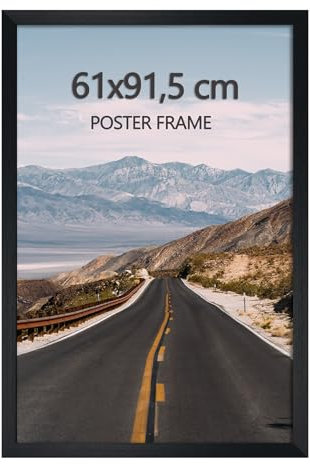 Giftgarden Schwarz Bilderrahmen 61x91,5 cm - Aluminium Rahmen für Fotos, Puzzles und Poster - Großer Fotorahmen für Wohnzimmer, Schlafzimmer, Arbeitszimmer