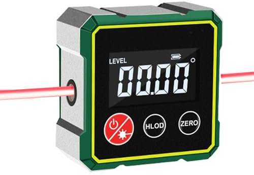 Dual-Sided Magnetic Digital Angle Finder with Electronic Laser, USB-C Rechargeable,High-Accuracy Digital Level, LCD Display, Auto Shut-Off, for Woodworking, Metalworking & DIY (1Pc- with laser)