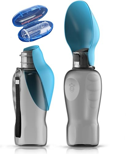 Gourde Pliable pour Chien Extra Large - 800ml + Brosse à Dents | Gourde Premium pour Chien | pour Les Déplacements - 100% Anti-Fuite