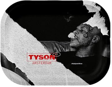 Tyson 2.0 Amsterdam Relax Mike Rolling Tray - Vassoio girevole in alluminio, 18 x 14 cm