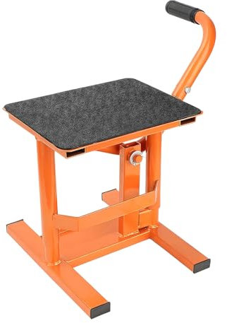 JF HOME BLISS Heavy Duty Motorcycle Lift Jack 150KG Capacity Steel Motorbike Stand with Adjustable Crank Lift Non-Slip Rubber Platform for Repair & Cleaning