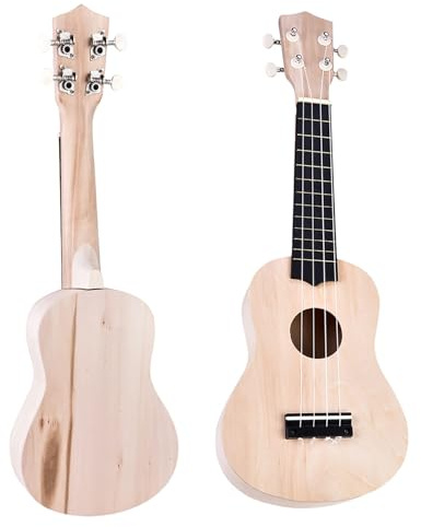 Kit ukulele fai da te da 21 pollici, 4 corde ukulele crea il tuo kit fai -da -te soprano hawaii strumenti accessori per chitarra hawaii lavoro manuale con strumenti di