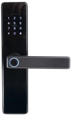 Stilaris Slim Smart Lock with Handle – 4-in-1 Biometric Fingerprint Door Lock, Thin Profile Mortise-Style Keyless Entry for Home, Office & Patio Doors, Waterproof Electronic Keypad & IC Card Access