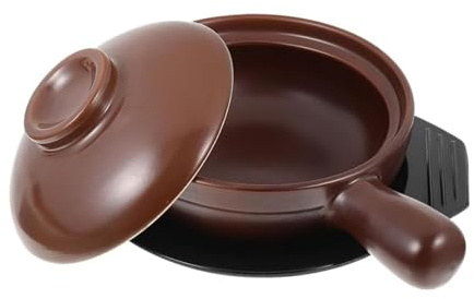 Pentola di Terracotta con Manico Singolo, casseruola, pentola di Terracotta, Ciotole di Terracotta, casseruola, zuppa di cipolle Francese, pentola di Terracotta Indipendente, con c