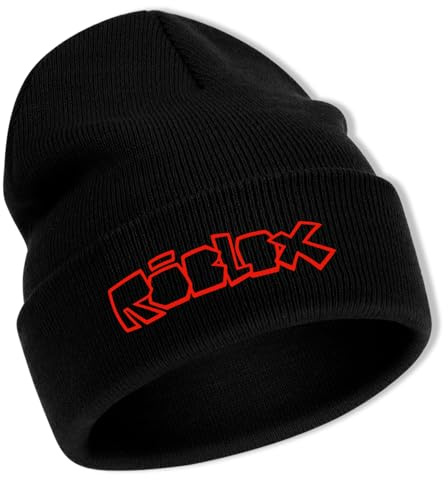 PfirstDa Bonnet Tricoté Roblx, Bonnet d'hiver pour Hommes et Femmes, Roblx Chapeaux Tricoté pour Automne et Hiver, Noir Chapeaux Chauds D’Hiver