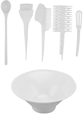 VILLCASE 6pcs Hair Dye Brush and Bowl Kit Plastic Hair Coloring Comb Easy to Hold and Professional Salon Use