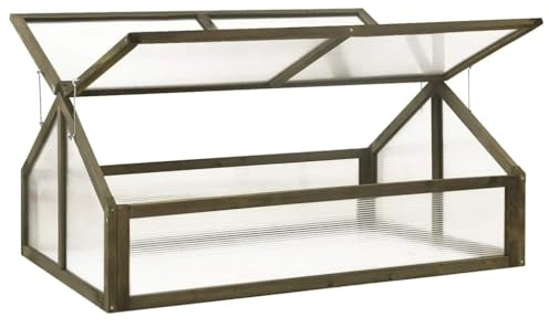 Invernadero de Madera de Abeto Gris 114x80x50 cm,Casa y jardín,Jardín,Jardinería,Invernaderos-316416