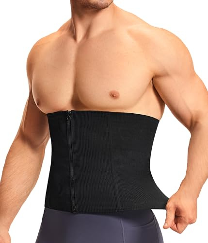 Gotoly Bauchweggürtel Herren Korsett Bauchweg Stark Formend Kompressionsshirt Taillenformer Hohe Elastizität Shaping Body Shaper Corset Verstellbarer Waist Trainer Gürtel für Männer