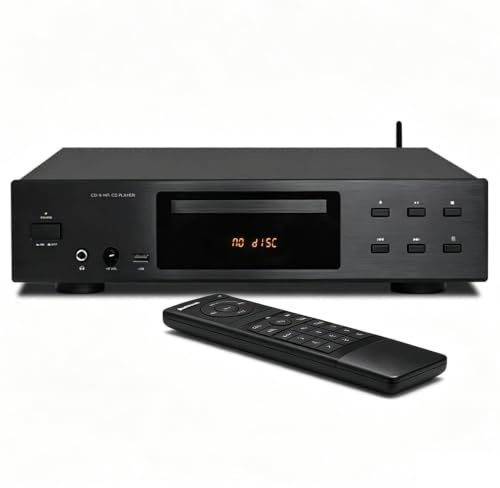 Hi-Fi Lossless CD Player, SNR≥125dB,THD≤0.0008%, Bluetooth 5.3 Receiver, SPHE8204W - CD Decoding Chip,USB 3.0,Optical/Coaxial Output,Remote Control