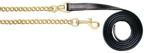 Tough 1 Royal King Leather Lead with Brass Chain - 3/4