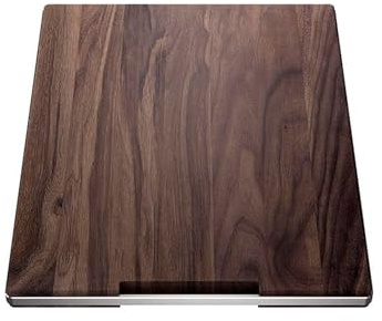 BLANCO Planche à découper en noyer massif avec poignée en acier inoxydable - 420 x 362 mm - Compatible avec toutes les cymbales Claron