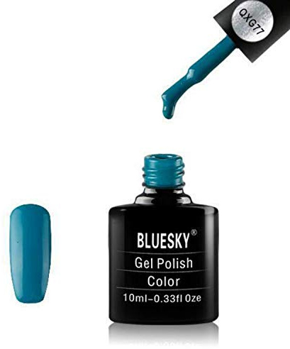 Bluesky Gel Nail Polish, Blue Qxg077, Long Lasting, Chip Resistant, 10 ml (Requires Curing Under UV LED Lamp)