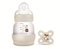 MAM Anti-Colic Bottle + Start Dummy A112 Innovative Anti-Colic System Patented with Teat 0 Made of SkinSoftTM Ultra-Soft Silicone for Babies from 0 Months, 130 ml, Neutral - 1 Pack