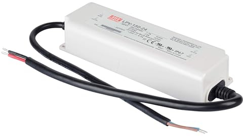 KingLed – Fuente de alimentación Mean Well, impermeable, 150 W, 24 V, corriente continua, modelo LPV-150-24, IP67, transformador de AC 220 V a DC 24 V, compatible con cinta de ledes, cód. 1571