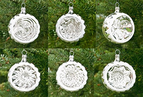 Lauschaer Glaskunst-Christbaumkugel Reflexkugelkugelset Silber 7cm