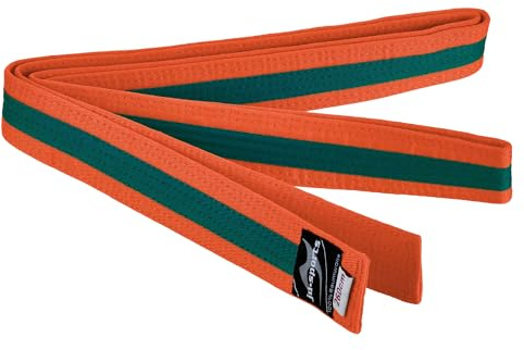 Ju-Sports Budogürtel weiß/gelb/weiß 100% Baumwolle 4 cm breit - Hautfreundlicher Kampfsport Gürtel mit exzellenter Feuchtigkeitsaufnahme für Budo, Judo, Karate, Kickboxen & mehr