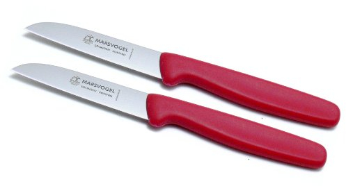 Marsvogel Solingen #18 30 01 Lot de 2 couteaux à éplucher à lame droite en polypropylène Rouge