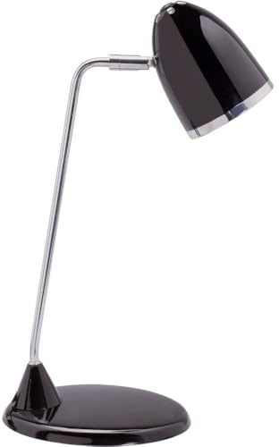 MAUL Schreibtischlampe schwarz MAULstarlet Retro Look E27 Metallgehäuse | warmweißes Licht, flexibel ausrichtbarer Kopf, sicherer Stand, austauschbare Lichtquelle, für Büro und Wohnraum